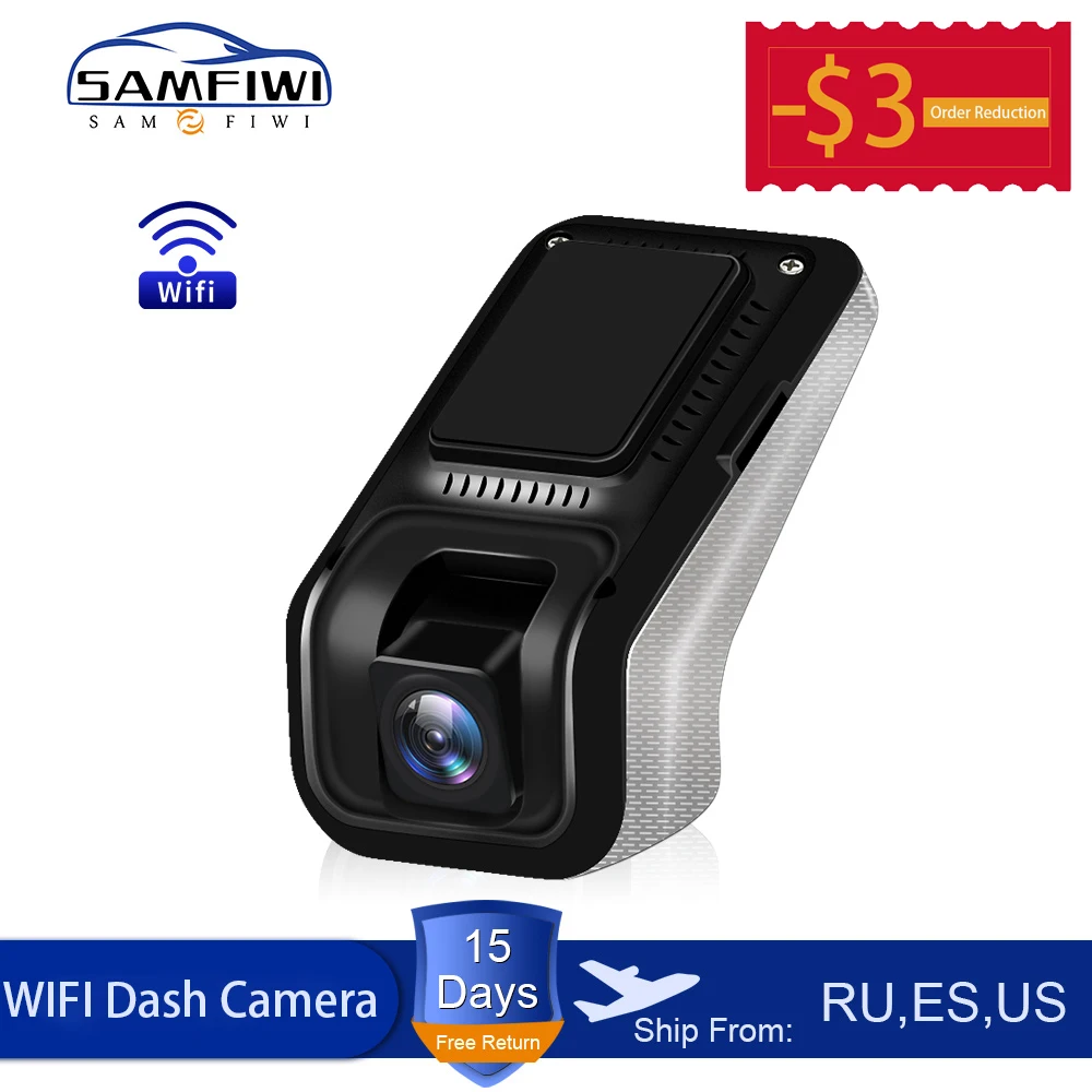 

Автомобильный видеорегистратор с разрешением 1080P, Wi-Fi, 140 градусов