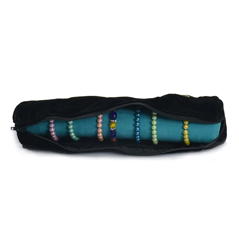 Jewelry Storage Portable Display Cases Organizer Jewellery Travel Roll for Watch and Bracelet Bag - Цвет: Blue Velvet