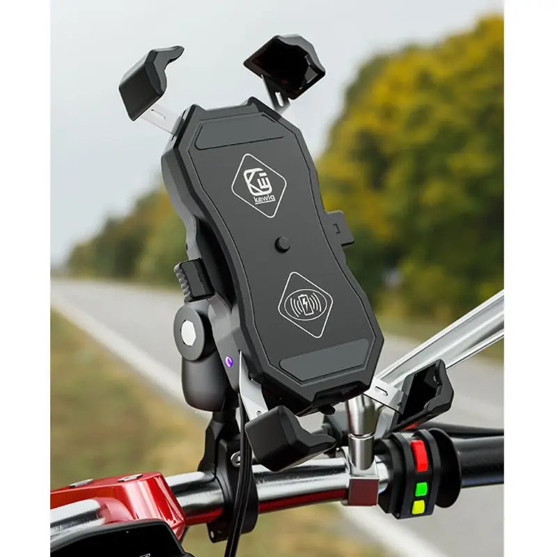

Новинка 2021, держатель для телефона на мотоцикл и велосипед, 15 Вт, беспроводное зарядное устройство Qi, подставка QC3.0, USB-держатель для сотового...
