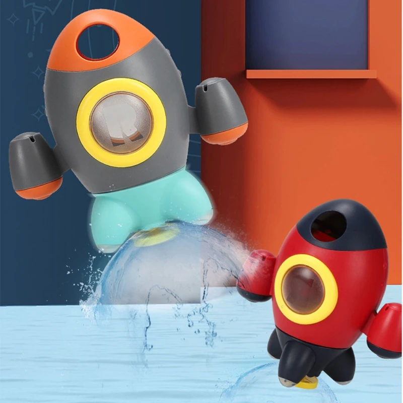 

40JC Rocket Water Spray Toy Rocket Bath Toy Rotating Water Spray Baby Shampoo Suitable for Babies Children 1 Piece