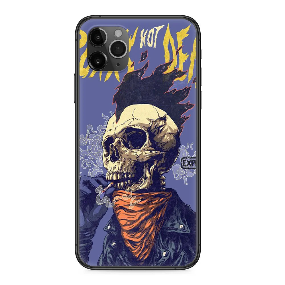 Жесткий чехол для телефона в стиле панк-рок iphone 4 4s 5 5S SE 5C 6 6S 7 8 plus X XS XR 11 PRO MAX 2020 black