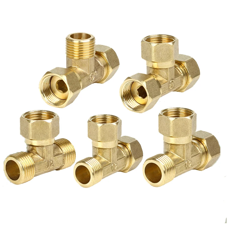 Фитинги из меди 1/2 дюйма 3 сторонние подвижные соединения с внутренней и внешней резьбой|Фитинги для труб| |