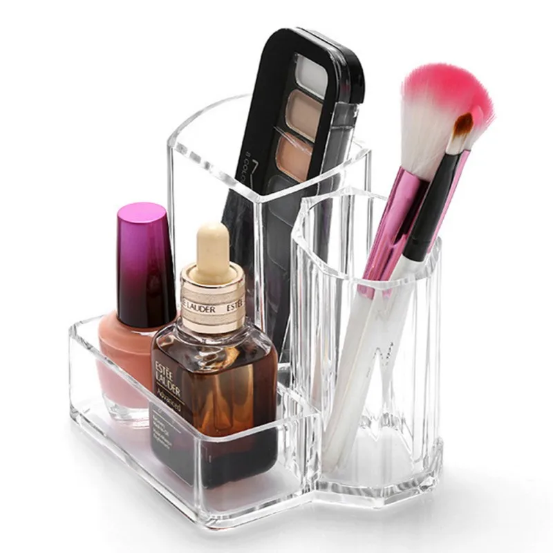 

2021 Eyebrow Pencil Makeup Brush Liner Storage Tube Box Lipstick Acrylic Transparent Cosmetics Holder Organizer