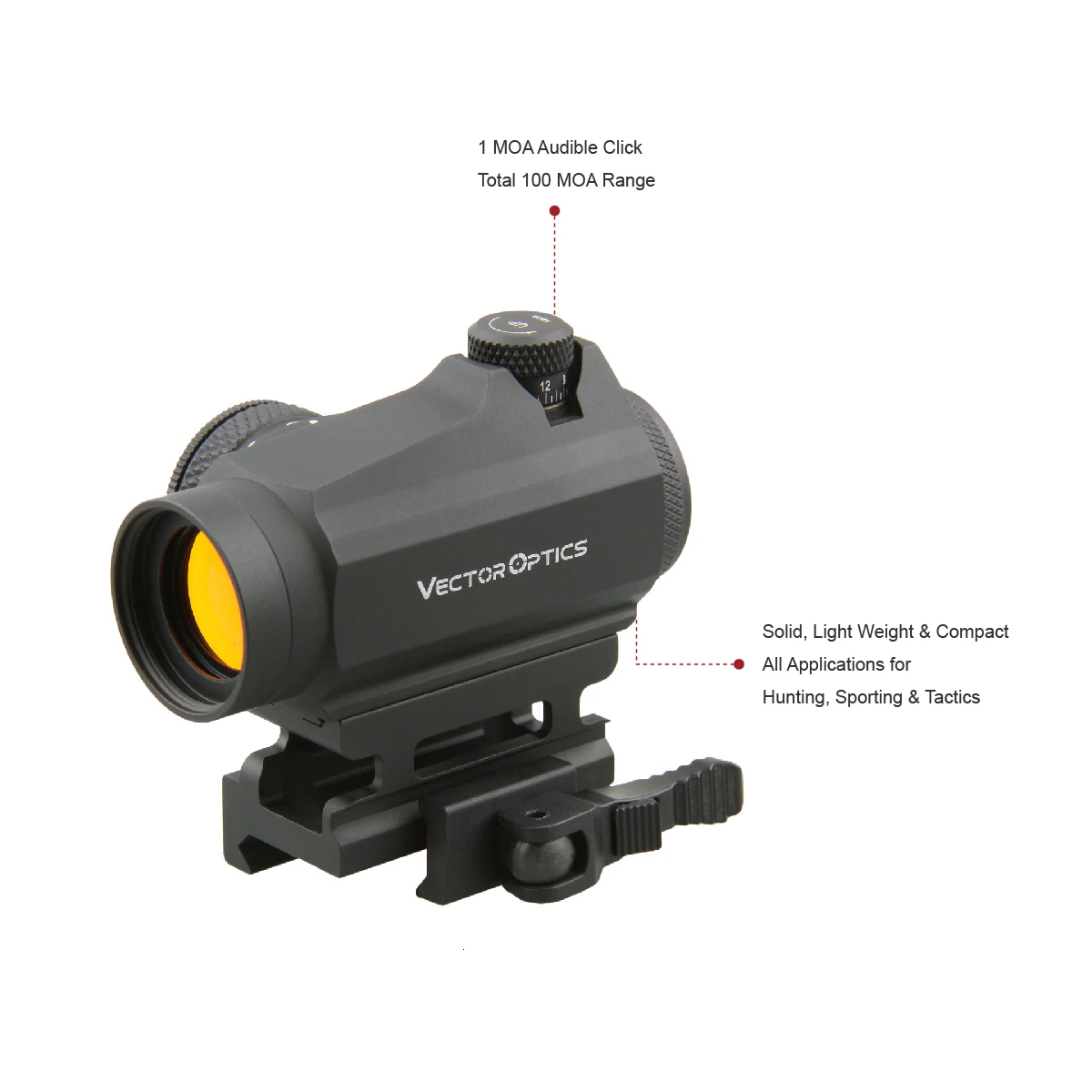 Векторная оптика Maverick 1x22 GenII Red Dot Sight Тактический 3 MOA 11 уровней красный компактный
