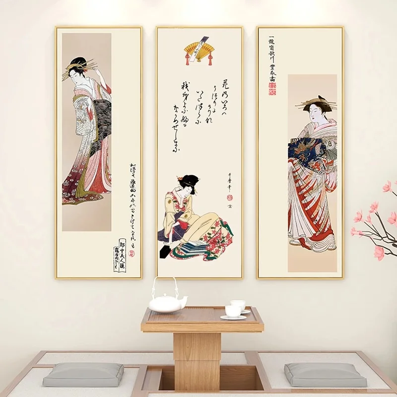 Винтажная картина на холсте в японском стиле