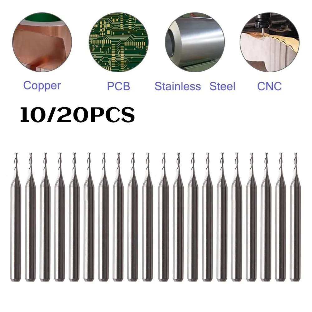 

10/20* Double Flute CNC Router Bits 10/20x 3.175*7mm CNC Milling Cutter Cutting