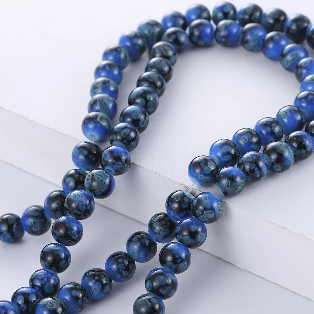 

8mm Round Colorful Lace Agate Stone Gemstone Loose Beads Lot for Bracelet Jewelry Making DIY Crafts Findings About 100 Pcs/Pack