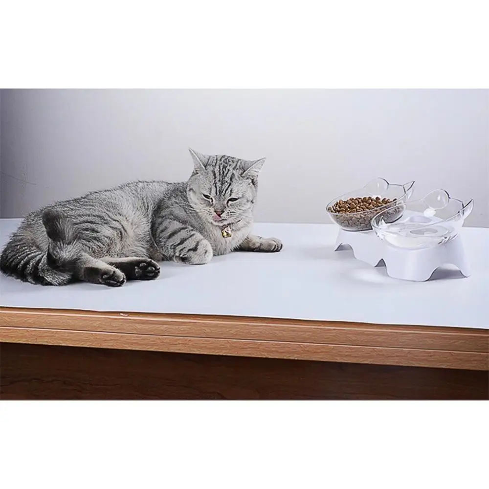 Кошачьи уши кошачья миска наклонная двойная питьевая вода некерамическая для