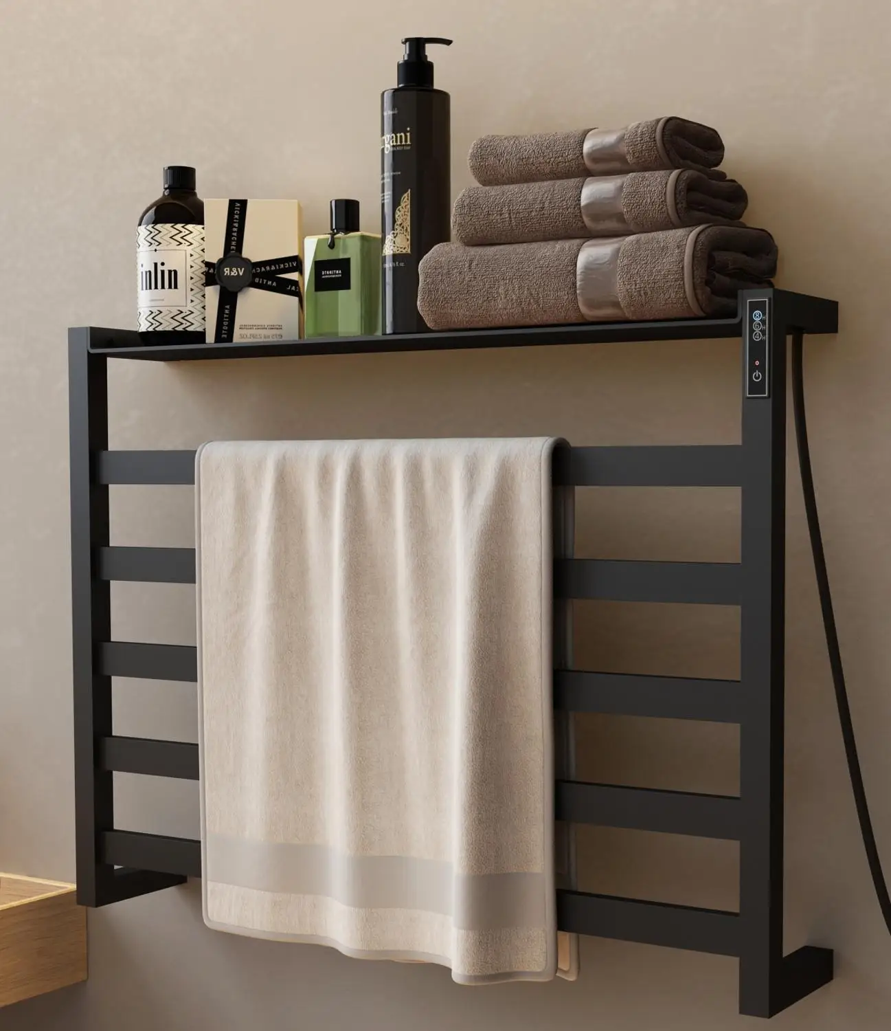 

Bathroom fittings Electric heated towel rack, No Drilling.Stainless steel Sterilizing Smart towel dryer,towel warmer.