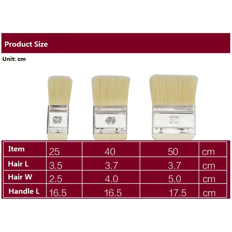 Кисть с щетиной Pebeo деревянная ручка акварель масло акрил товары для рукоделия 3