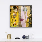 Густав Климт поцелуй и слезы золотой Холст настенные картины художественные плакаты и принты Климт известные художественные фотографии домашний декор стен