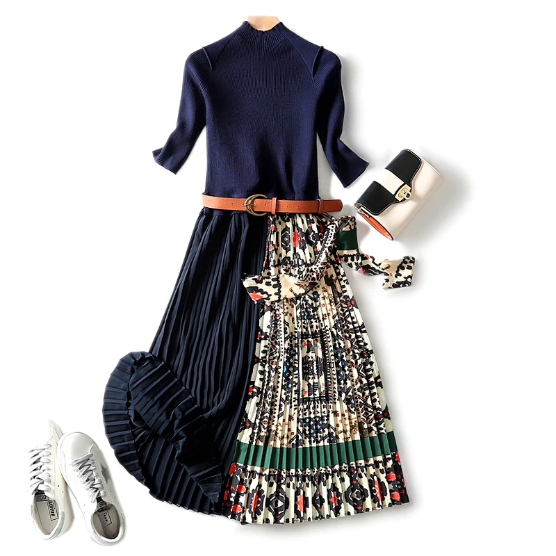 2019 Новое поступление Samgpilee Повседневное платье трапециевидной формы в стиле