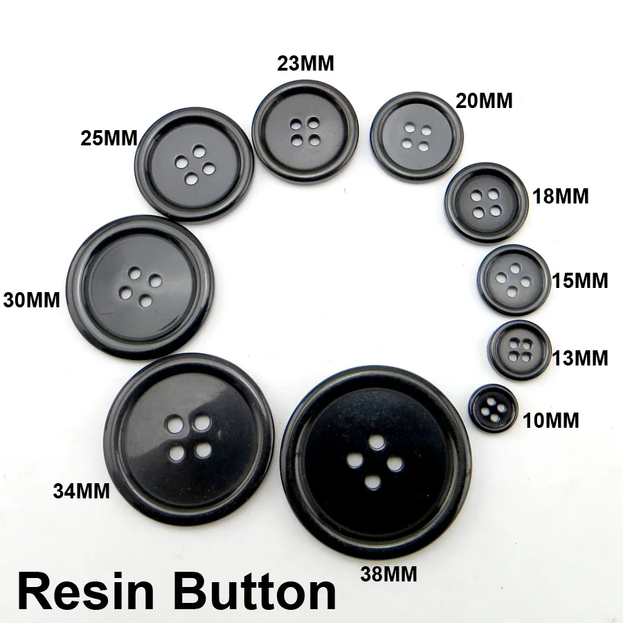 10-38MM Black/white High  RESIN Buttons Decorative 4 Holes Coat Kids Sewing Clothes Accessory Round Shirt button Garment R-353