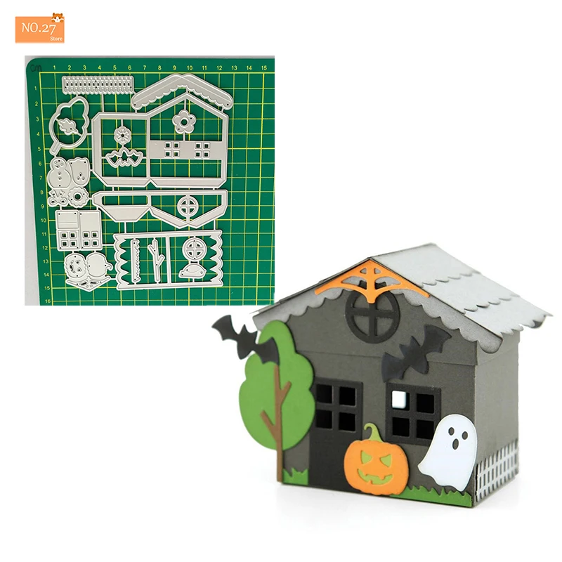 

Haunted House Metal Cutting Dies for DIY Scrapbooking Album Paper Cards Decorative Crafts Embossing Die Cuts 2021 New Halloween