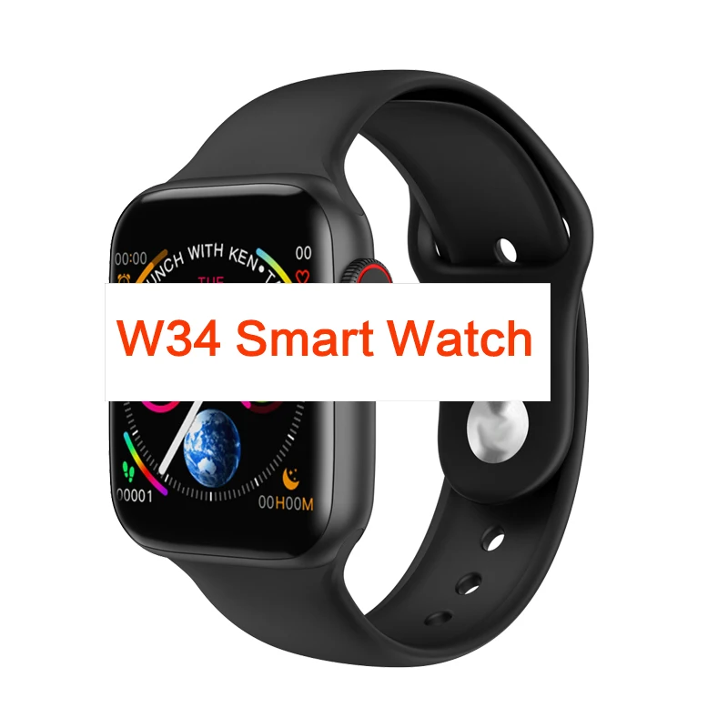 Bluetooth W34 Смарт часы Полный сенсорный экран ЭКГ пульсометр спортивный трекер