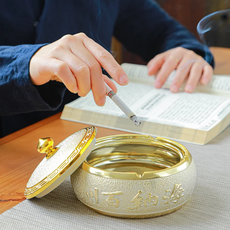 

Пепельница керамическая золотистая окрашенная для дома, гостиной, модные креативные роскошные высококачественные украшения для чайного с...