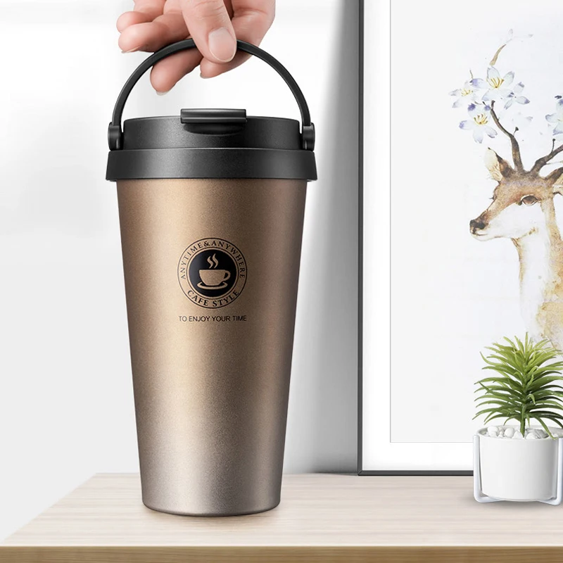 

500ml Thermos Coffee Mug Double Wall Stainless Steel Thermos Cup Travel Mug Tumbler Vacuum Flask Insulated Bottle Drinkware