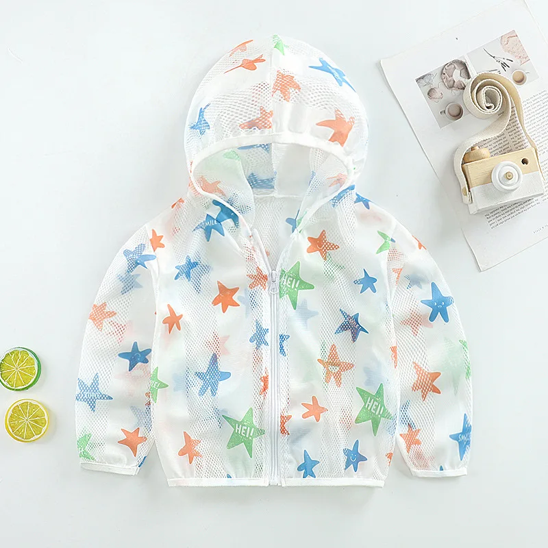 

Children's Sun Protection Clothing Cute Breathable Hooded Travel Thin Coat Outside Wear Kids Summer Clothes Sunscreen Clothes
