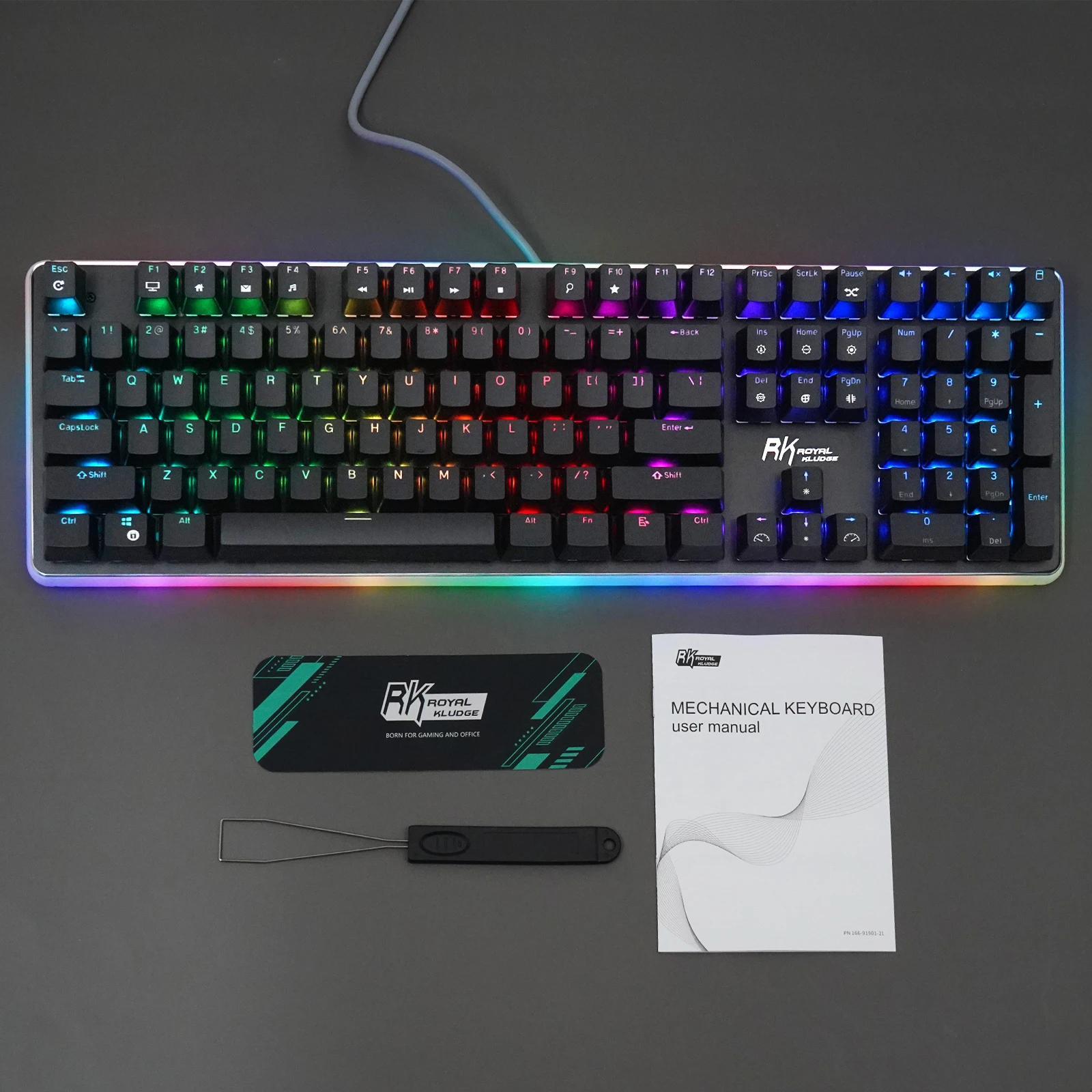Официальный Оригинал RK918 Проводная Механическая клавиатура RGB игровая с