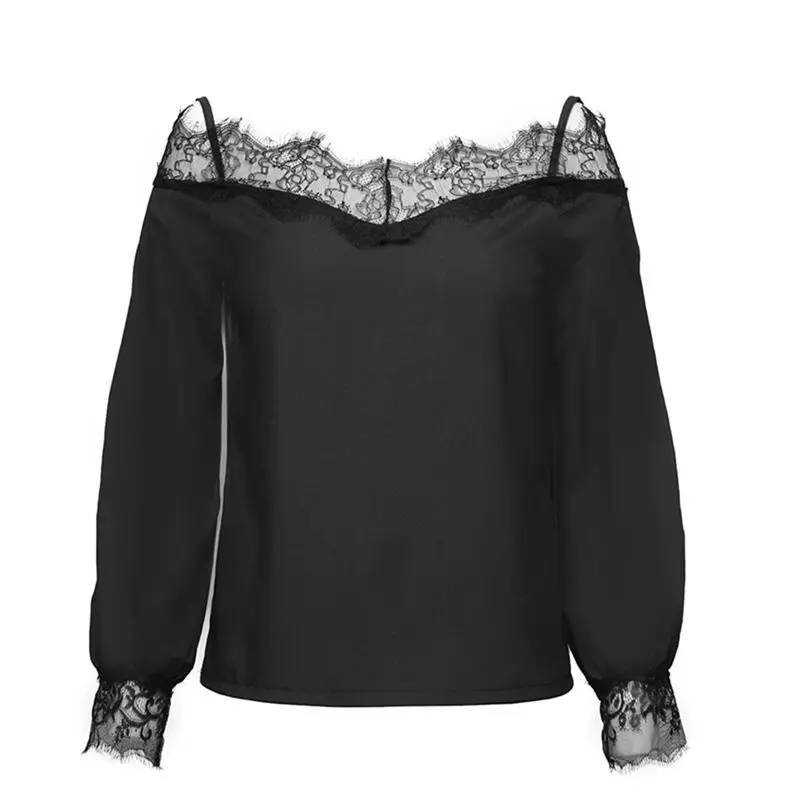 Готическая винтажная Осенняя Сексуальная Блузка с длинным рукавом и открытыми