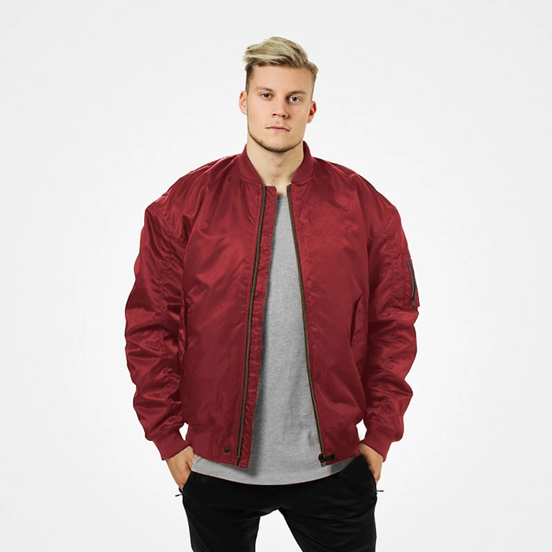 Мужская куртка бомбер с хлопковой подкладкой Повседневная Уличная на молнии в