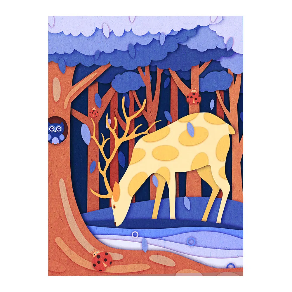 

Forest Cartoon Deer Diamond Painting Round Full Drill Animal Nouveaute DIY Mosaic Embroidery 5D Cross Stitch Home Decor Gifts