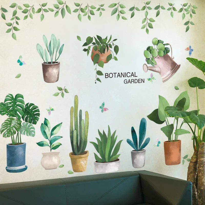 Комнатные растение настенный наклейки горшок Сделай Сам культура цветы