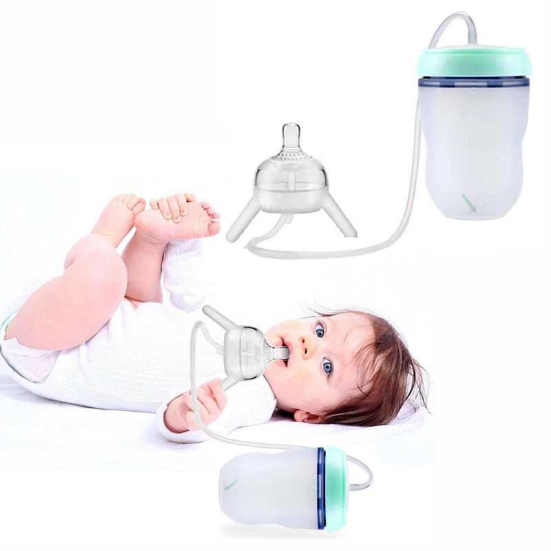 Детская чашка безопасная силиконовая Мягкая герметичная длинная соломенная с