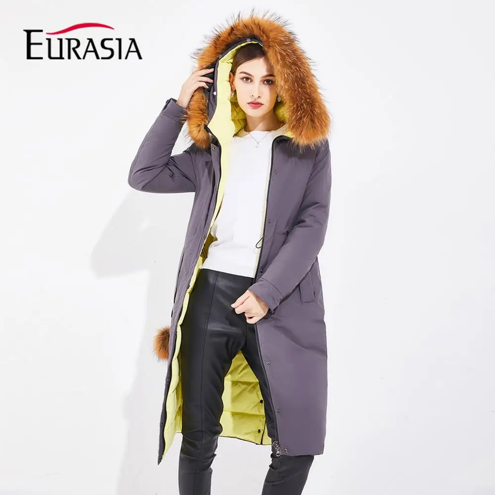 EURASIA 2019 Новая высококачественная брендовая длинная одежда женская зимняя теплая