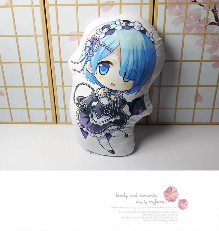 Аниме Re: жизнь в другом мире от нуля игрушка подушка короткая плюшевая rem мягкая