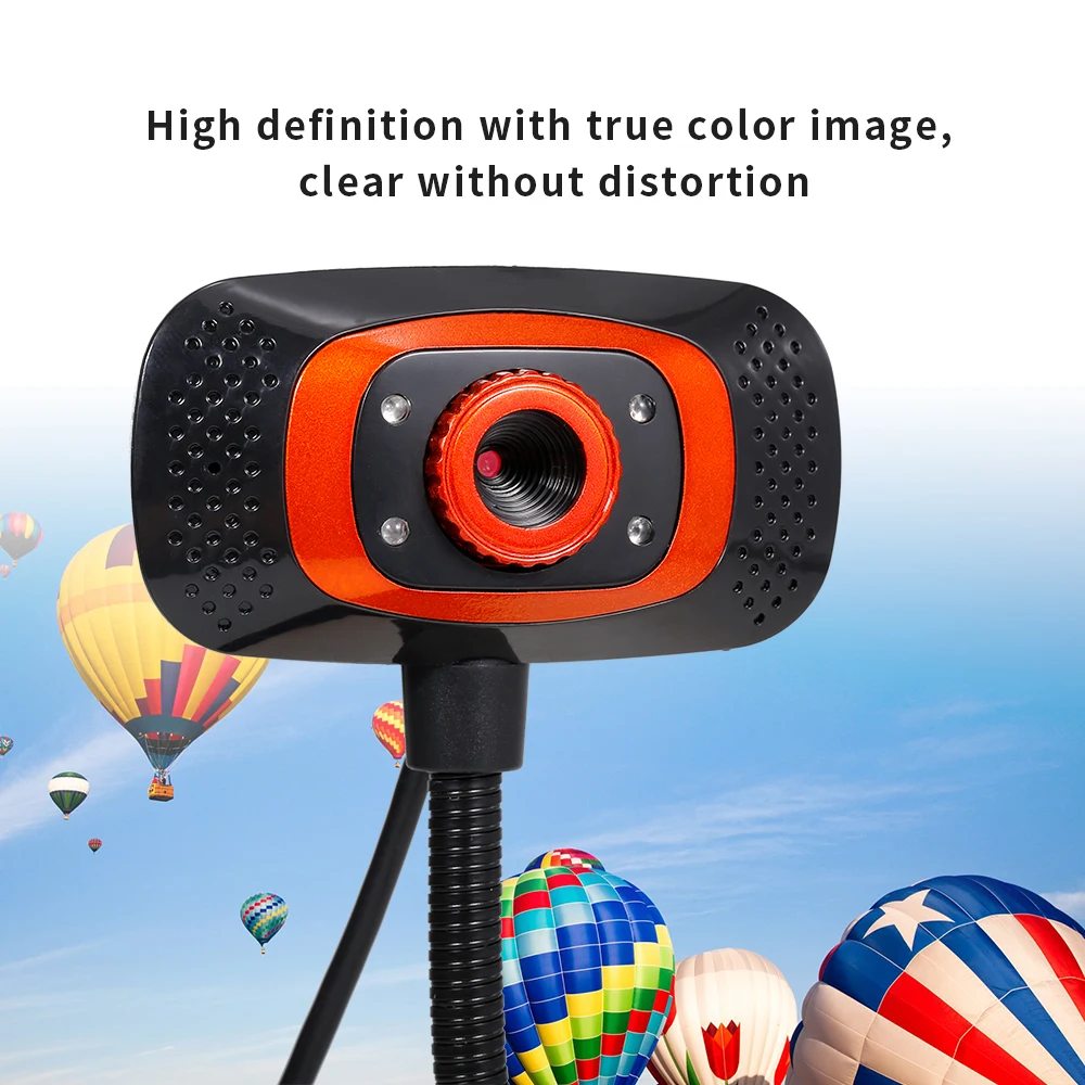 

480P USB Webcam with Microphone Light Drive-free Web Camera Supplement Lamp for Desktop Computer Laptop Plug and Play