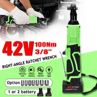 42v 38 cordless electric ratchet wrench angle drill screwdriver scaffolding 100nm rechargeable electric spanner with 2 battery