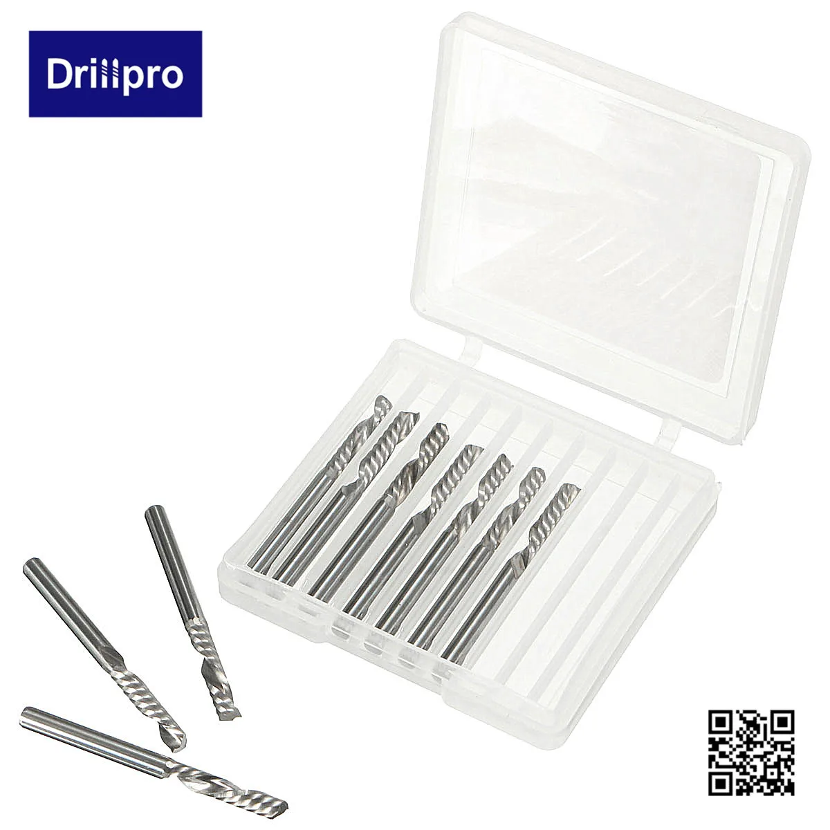 

Drillpro Высокое качество 10 шт./лот 1/8 CNC биты Одиночная фреза спиральная фреза Карбид Концевая фреза инструменты 3,17x17 мм