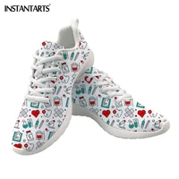 instantarts sneaker women medical equipment print air lace up casual shoes woman mesh flats shoes brand luxury zapatillas mujer