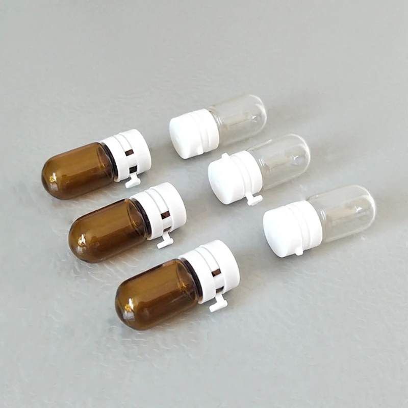 5pcs 2ml Empty Amber Clear Glass Essential Oil Bottles Cosmetic Jar Containers mini Tear cap Perfume Vials Essence Sample Pots | Красота и