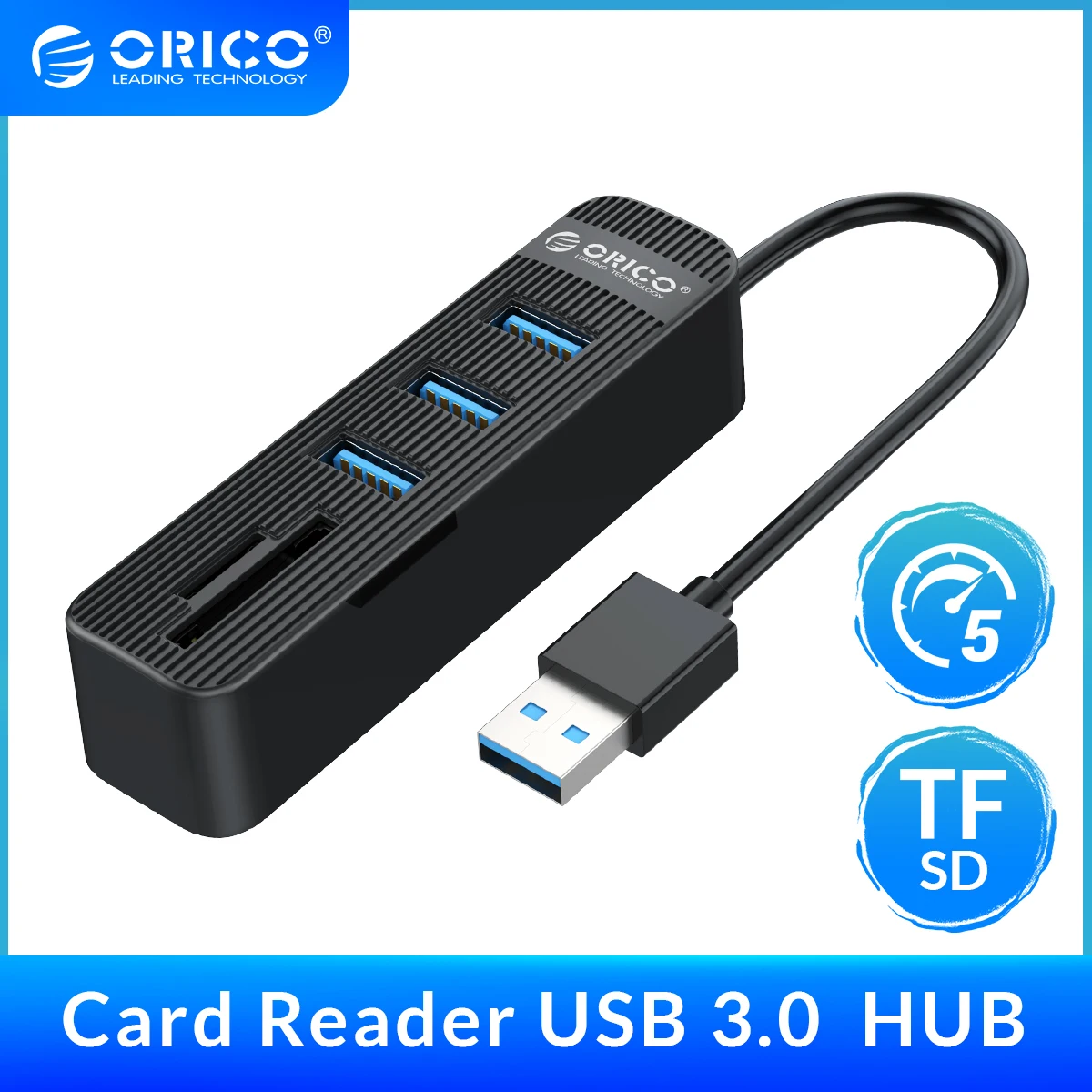 ORICO USB 3.0 Hub 3/6 Port Expander Adapter TF SD Card Reader All In One For PC Computer Accessories
