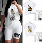 Женский костюм с коротким рукавом Freddie Mercury The Queen, повседневный костюм из двух предметов с принтом в стиле Харадзюку, лето 2019