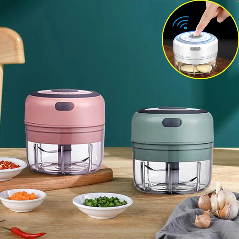 

Kitchen Electric Mini Garlic Masher Vegetable Grinder Wireless Portable Electric Crusher Garlic Machine Food Mixer Kitchen CF26
