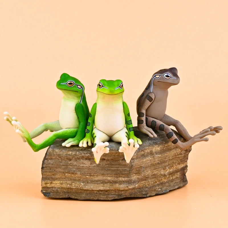 

Japan Kitan Gashapon Capsule Toys Frog Table Ornaments Decoration Simulation Toad Animal Sitting Frog Model