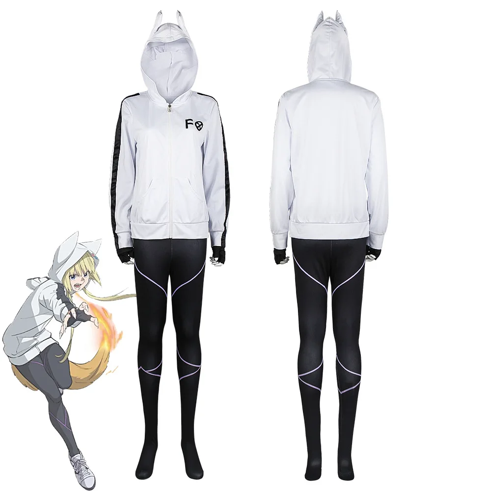 

Anime Kemono Jihen Kon Cosplay Costume Adult Women Baseball Jacket Uniform Outfit White Hoodies Coat Pants Gloves Halloween