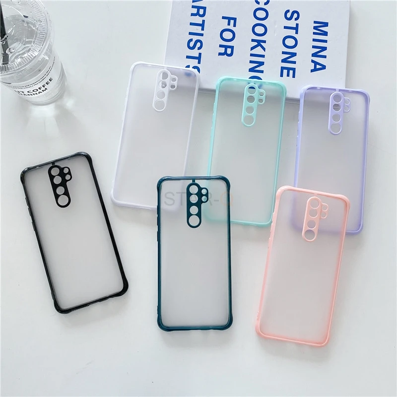 

Airbag Shockproof Matte phone Case On For Xiaomi Redmi Note 8 Pro Note8 2021 Translucent Silicone Plastic Hard Back Cover Funda