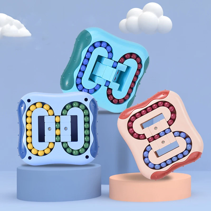 

Magic Beans Cube Fingertip Fidget Rotating Toys Kids Adults Stress Relief Spin Bead Puzzles Children Education Intelligence Game