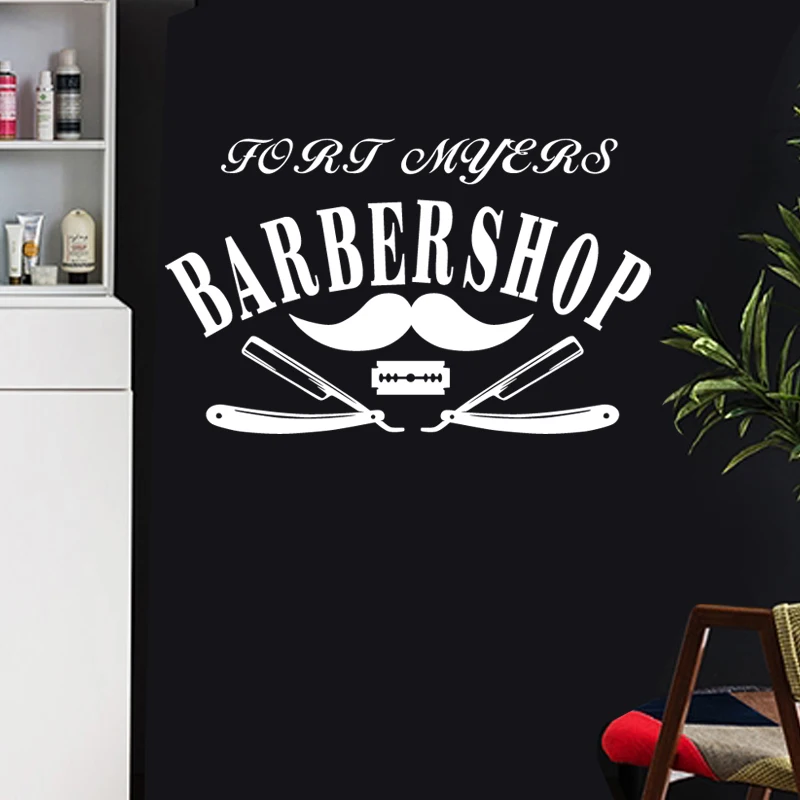 

Barbershop Sticker Bread Decal Customized Vinyl Wall Art Decor Windows Decoration Haircut Shavers Glass Barber Shop Decals