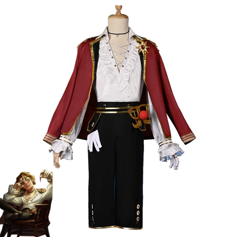 

Game Identity V ETD Estimated First Mate Jose Baden Cosplay Costume Fancy Suit Coat Top Pants Hallween Party Uniform Custom Made