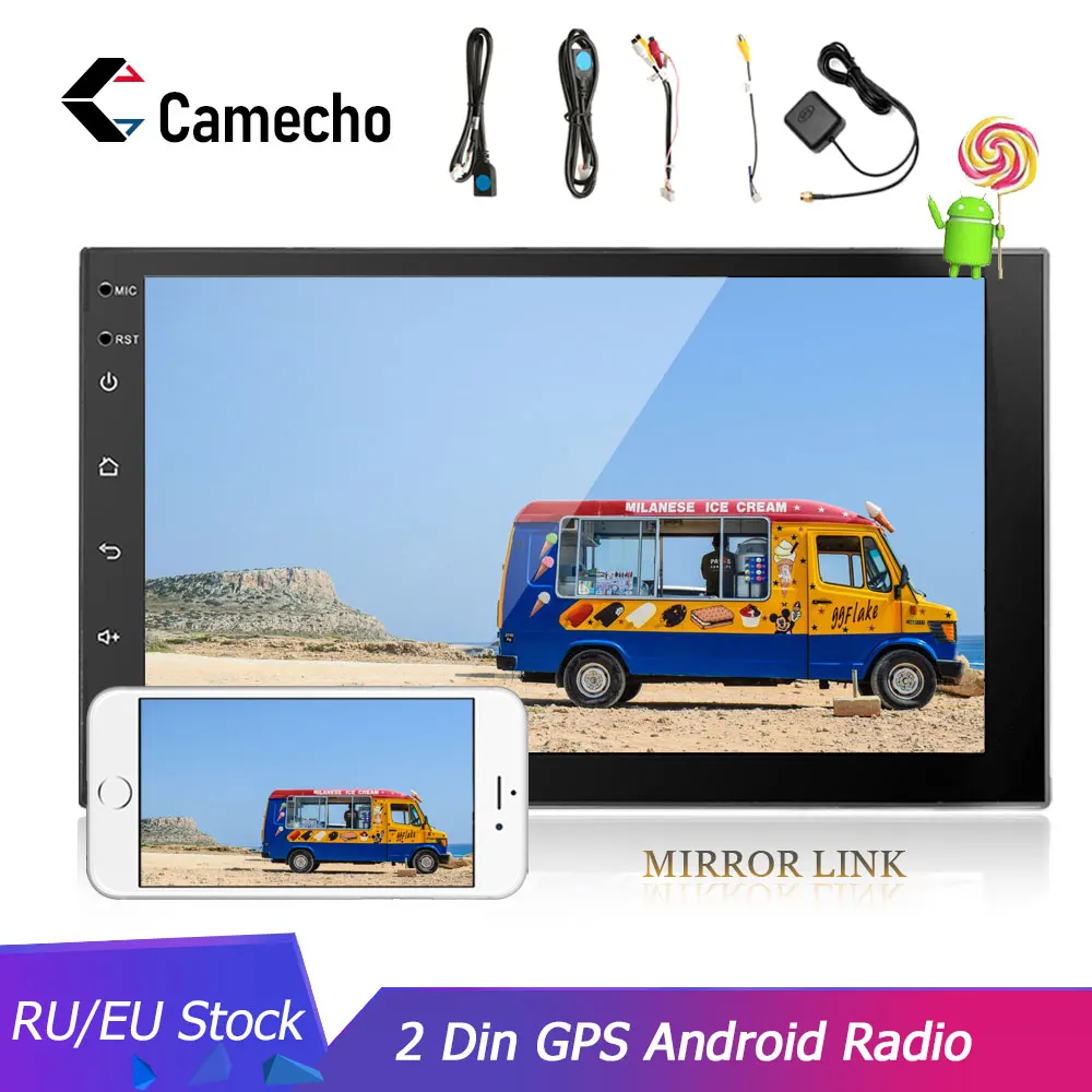 Camecho 2din автомобильный Радио Android мультимедийный плеер Bluetooth 2 Din 7 ''сенсорный