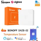 Умный датчик температуры и влажности SONOFF SNZB-02 Zigbee, синхронизация в режиме реального времени с помощью eWeLink для ZBBridge, совместим с Alexa Google Home