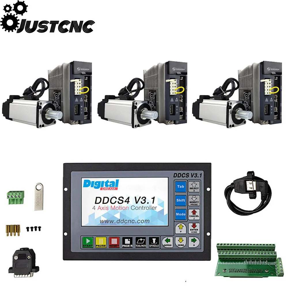 Комплект ЧПУ ddcsv3.1 3 осевая система управления движением сервопривод 750 Вт AC220V