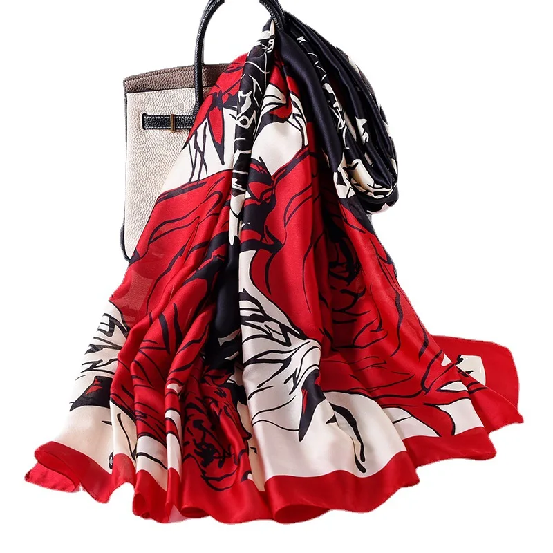 

Fashion 2021 Silk Scarf Hijab Women Luxury Bandana Female Muslim Headband Scarves Shawl Summer Soft Shawl Wrap Foulard Pashmina