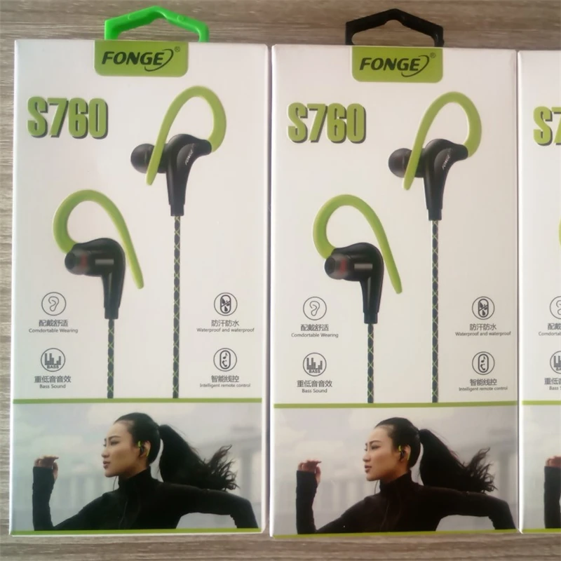 Проводные наушники водонепроницаемые спортивные с крючком басами проводные