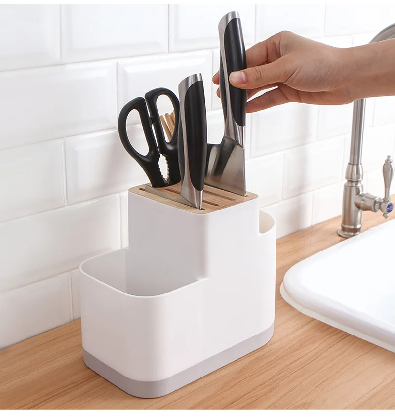 

Multifunction Knife Stand Holder Storage Rack Chopsticks Tube Shelf Kitchen Organizer Holder Knife Rack Spoons Storage Holder